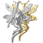Silver Fairy Cremation Jewelry Pendant for Cremains
